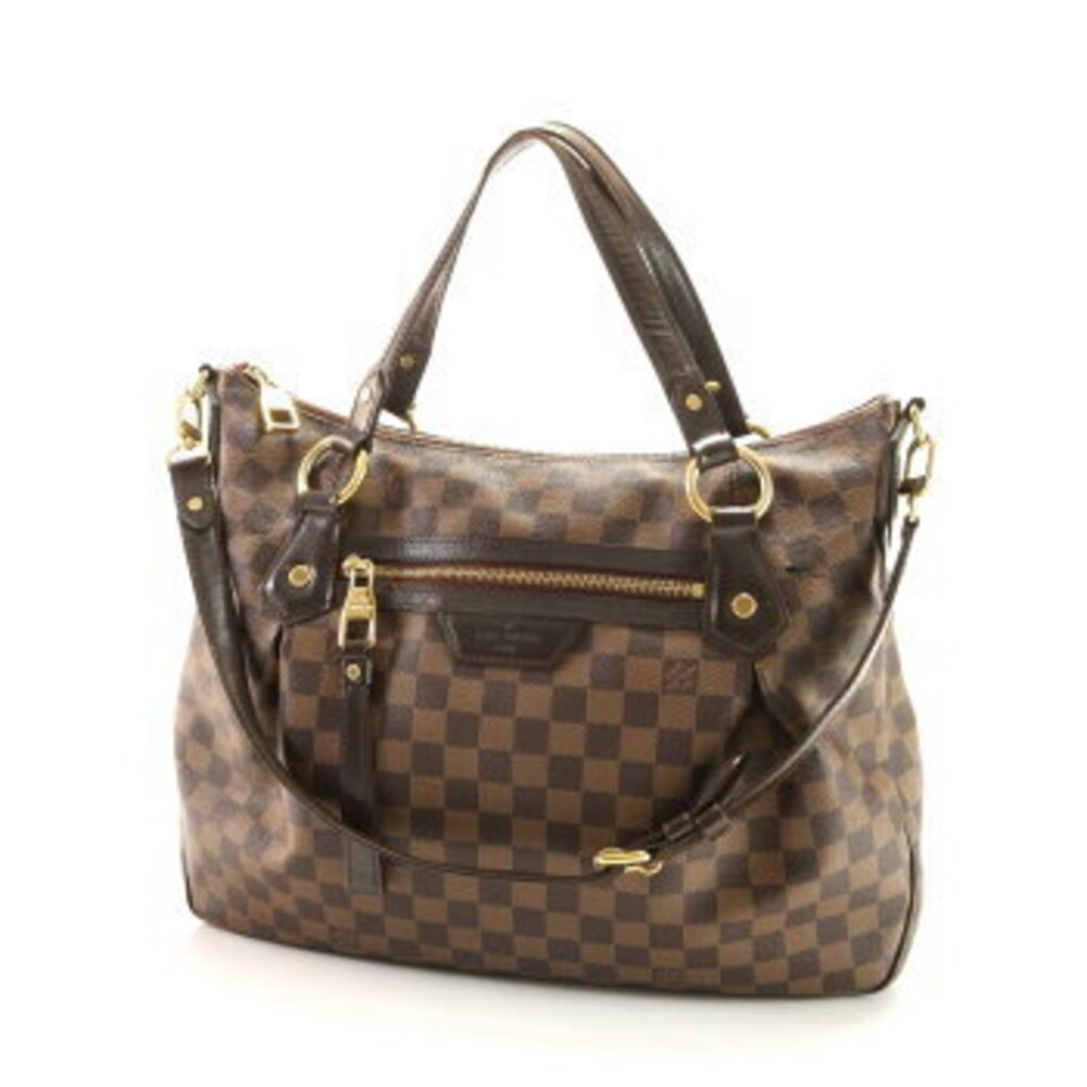 Louis Vuitton tote shoulder Damier Evora bag leather